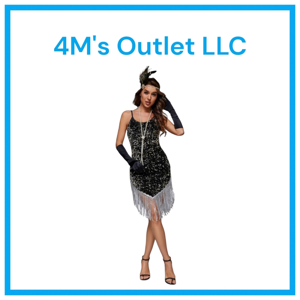 Black and Silver Sequin Dress
